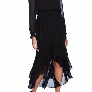 1. State Black High-Low Chiffon Dress